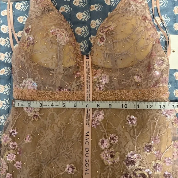 Mac Duggal 67481 Floral Embellished Sleeveless Plunge Gown Sz 6 NWT - Picture 15 of 16